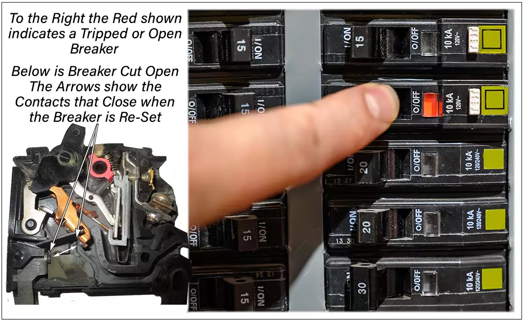 Cut Open 15 Amp Circuit Breaker